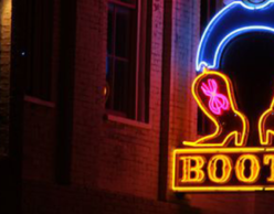 Neon sign for cowboy boots